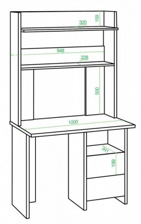 Стол компьютерный Нельсон Lite СКЛ-Прям100+НКЛХ-100 НБЕ в Ревде - revda.mebel24.online | фото 2