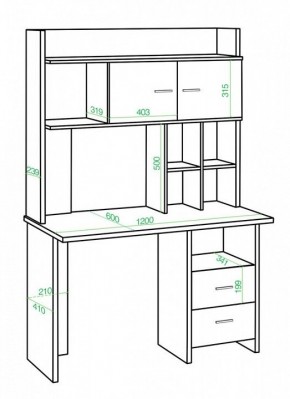 Стол компьютерный Нельсон Lite СКЛ-Прям120+НКЛХ-120 БЕН в Ревде - revda.mebel24.online | фото 2