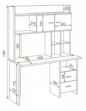 Стол компьютерный Нельсон Lite СКЛ-Прям130+НКЛХ-130 в Ревде - revda.mebel24.online | фото 2