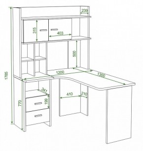 Стол компьютерный Нельсон Lite СКЛ-Угл130+НКЛХ-120 БЕ ЛЕВ в Ревде - revda.mebel24.online | фото 2