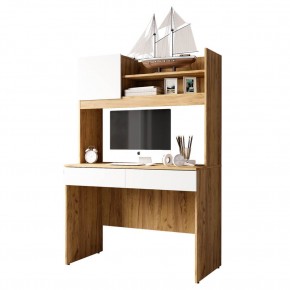Стол компьютерный Селфи (ПН-17/ПС-5/ТБ-22) крафт/белый в Ревде - revda.mebel24.online | фото 2