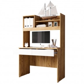 Стол компьютерный Селфи (ПН-17/ПС-5/ТБ-22) крафт/белый в Ревде - revda.mebel24.online | фото 3