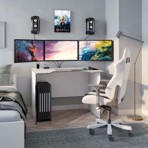 Стол компьютерный ВАРДИГ K2 100x82, белый/серебристый в Ревде - revda.mebel24.online | фото 4