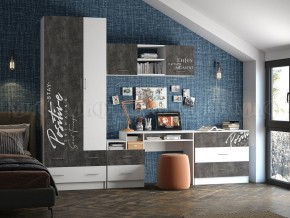 ВЕГА NEW Позитив Стол компьютерный (Бетон темный/белый) в Ревде - revda.mebel24.online | фото 2