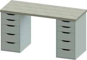 Стол письменный Ингар 2/55 140x75x55, дуб беленый/белый в Ревде - revda.mebel24.online | фото 2