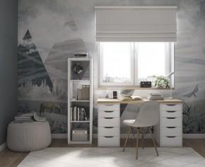 Стол письменный Ингар 2/55 140x75x55, дуб беленый/белый в Ревде - revda.mebel24.online | фото 4
