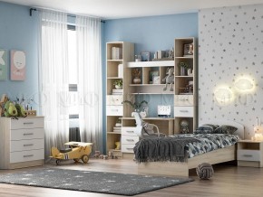 МАРТИНА Стол письменный (Белый глянец/дуб сонома) в Ревде - revda.mebel24.online | фото 2