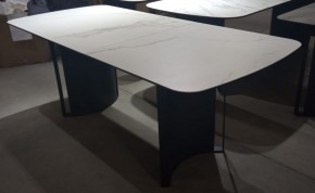 Стол RASMUS 160 TL-45 Белый мрамор, испанская керамика / черный каркас, ®DISAUR в Ревде - revda.mebel24.online | фото 2