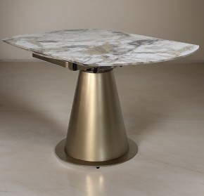 Стол TERAMO 135 GLOSS GRAND JADE SOLID CERAMIC, керамика, поворотн.механизм / Бронзовый, ®DISAUR в Ревде - revda.mebel24.online | фото