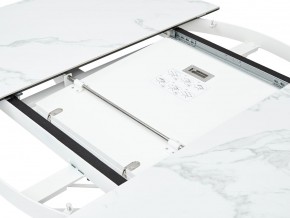 Стол TRENTO 120 HIGH GLOSS STATUARIO Белый мрамор глянцевый, керамика/ белый каркас, ®DISAUR в Ревде - revda.mebel24.online | фото 3