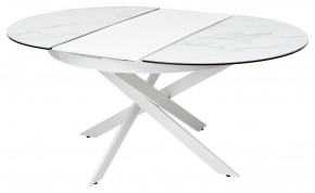 Стол TRENTO 120 HIGH GLOSS STATUARIO Белый мрамор глянцевый, керамика/ белый каркас, ®DISAUR в Ревде - revda.mebel24.online | фото 6
