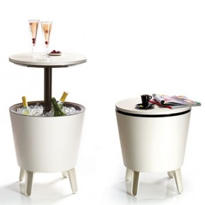 Столик-холодильник COOL BAR крем-шоколад в Ревде - revda.mebel24.online | фото 1