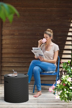 Столик-холодильник Кул-Стул (Cool stool) графит в Ревде - revda.mebel24.online | фото 1