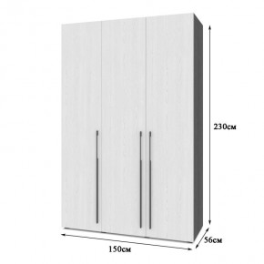 СТОУН С32 Шкаф 3-х створчатый (золотой дуб/графит) в Ревде - revda.mebel24.online | фото 2