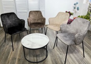 Стул AMARETTO VBP208 античный серо-бежевый/ черный каркас, М-City в Ревде - revda.mebel24.online | фото 2