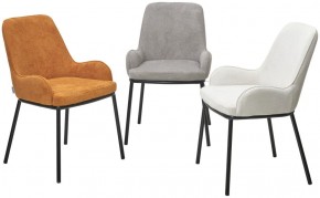 Стул BRIO CATO-01 Белый, фактурная ткань / черный каркас, ®DISAUR в Ревде - revda.mebel24.online | фото 4