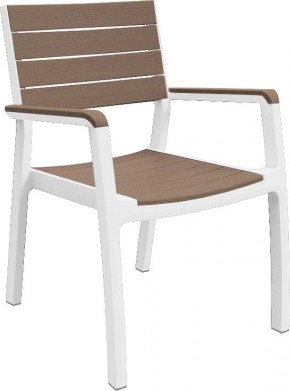 Стул c подлокотниками Гармония (Harmony armchair) белый-капучино в Ревде - revda.mebel24.online | фото 2