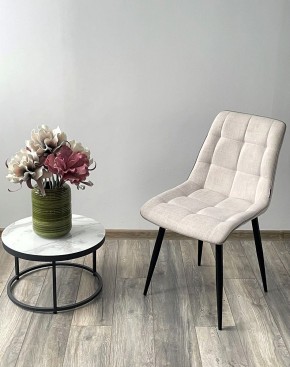 Стул CHIC HE622-01/ HE622-05 топленое молоко, ткань/ черный каркас М-City в Ревде - revda.mebel24.online | фото 3