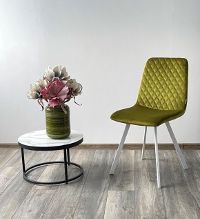 Стул DAIQUIRI BLUVEL-75 OLIVA / белый каркас, велюр М-City в Ревде - revda.mebel24.online | фото 3