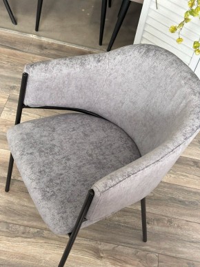 Стул ДИЛЛ, цвет RAIN 17 серый, велюр / черный каркас М-City в Ревде - revda.mebel24.online | фото 7
