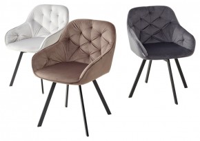 Стул GALE 360 град. поворот. BLUVEL-03 LIGHT GREY, велюр/ черный каркас, М-City в Ревде - revda.mebel24.online | фото 2