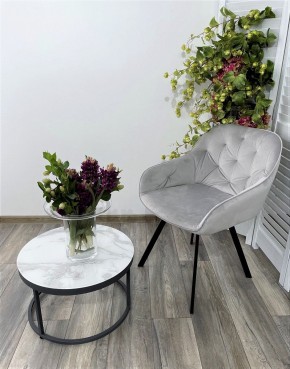 Стул GALE 360 град. поворот. BLUVEL-03 LIGHT GREY, велюр/ черный каркас, М-City в Ревде - revda.mebel24.online | фото 6