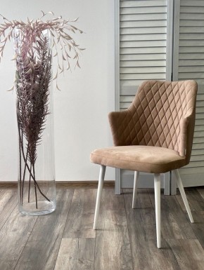 Стул HERMAN 360 град. БЕЖЕВЫЙ #5, велюр / белый каркас М-City в Ревде - revda.mebel24.online | фото 2