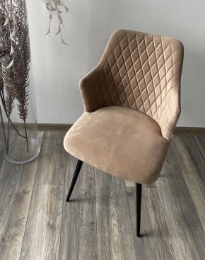 Стул HERMAN 360 град. БЕЖЕВЫЙ #5, велюр / черный каркас М-City в Ревде - revda.mebel24.online | фото 2