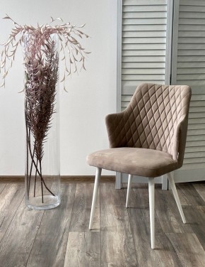 Стул HERMAN 360 град. ЛАТТЕ #25, велюр / белый каркас М-City в Ревде - revda.mebel24.online | фото 2