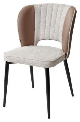 Стул HERMES WZ2042-02 светло-бежевый фактурный велюр/ HK017-31 серо-коричневый PU, М-City в Ревде - revda.mebel24.online | фото 1