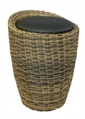Табурет с местом для хранения LM-1100Rattan, чёрный в Ревде - revda.mebel24.online | фото