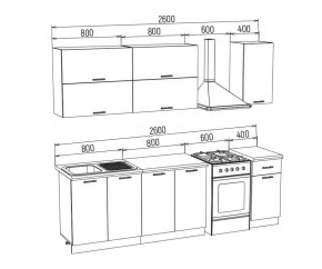 ТЕХНО-3 Кухонный гарнитур 2,0 м Компоновка №2 в Ревде - revda.mebel24.online | фото