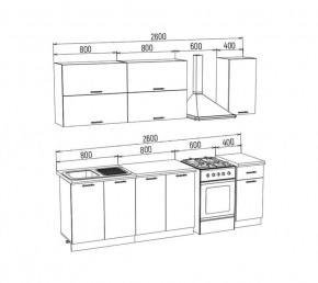 ТЕХНО Кухонный гарнитур 2,0 м Компоновка №2 в Ревде - revda.mebel24.online | фото 10