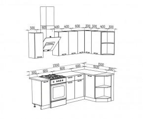 ТЕХНО Кухонный гарнитур угловой 1,7х1,3 м Компоновка №6 в Ревде - revda.mebel24.online | фото 6