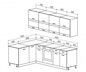 ТЕХНО Кухонный гарнитур угловой 2,4х1,6 м Компоновка №4 в Ревде - revda.mebel24.online | фото 4