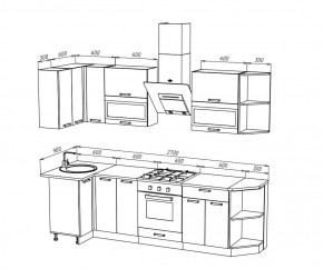 ТЕХНО Кухонный гарнитур угловой 2,7х0,9 м Компоновка №2 в Ревде - revda.mebel24.online | фото 6