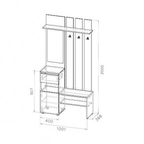 Токио Вешалка с зеркалом в Ревде - revda.mebel24.online | фото 3