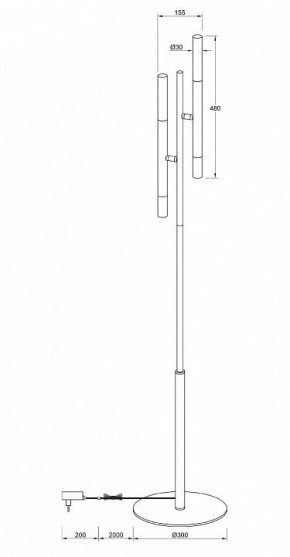 Торшер Maytoni Vigo MOD070FL-02B в Ревде - revda.mebel24.online | фото 3