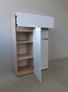 ТРИО Спальный гарнитур (модульный) сонома/белый в Ревде - revda.mebel24.online | фото 10