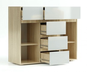 ТРИО Спальный гарнитур (модульный) сонома/белый в Ревде - revda.mebel24.online | фото 15