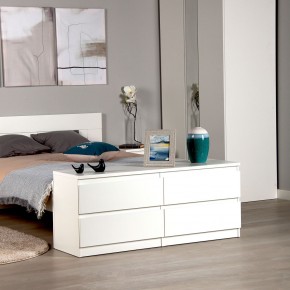 Тумба КАСТОР длинная с четырьмя ящиками, цвет белый в Ревде - revda.mebel24.online | фото 3