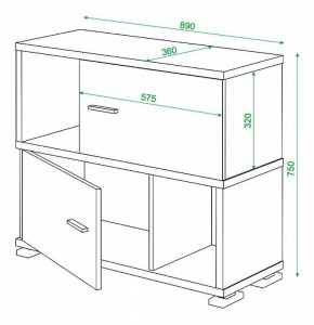 Тумба комбинированная Домино СБ-30/2 в Ревде - revda.mebel24.online | фото 3