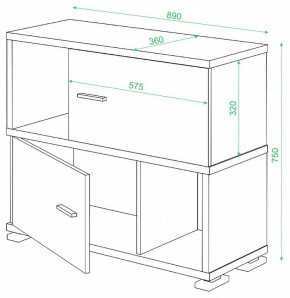 Тумба комбинированная Домино СБ-30/2 в Ревде - revda.mebel24.online | фото 2