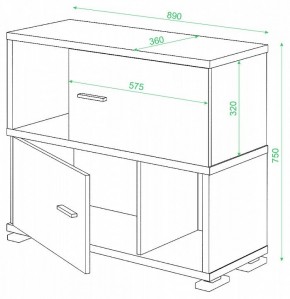 Тумба комбинированная СБ-30/2 в Ревде - revda.mebel24.online | фото 2