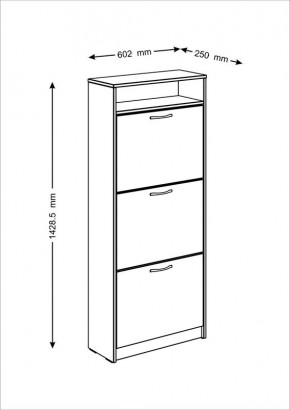 Тумба ОРИОН с тремя полками для обуви, цвет Дуб Сонома в Ревде - revda.mebel24.online | фото 3