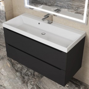 Тумба под раковину Uperwood Tanos 100 см, подвесная, черная матовая в Ревде - revda.mebel24.online | фото