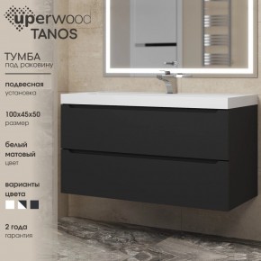 Тумба под раковину Uperwood Tanos 100 см, подвесная, черная матовая в Ревде - revda.mebel24.online | фото 3