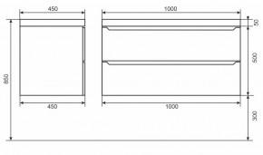 Тумба под раковину Uperwood Tanos 100 см, подвесная, черная матовая в Ревде - revda.mebel24.online | фото 6