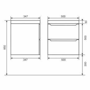 Тумба под раковину Uperwood Tanos 50 см, подвесная, белая матовая в Ревде - revda.mebel24.online | фото 2
