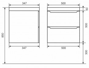 Тумба под раковину Uperwood Tanos 50 см, подвесная, черная матовая в Ревде - revda.mebel24.online | фото 3